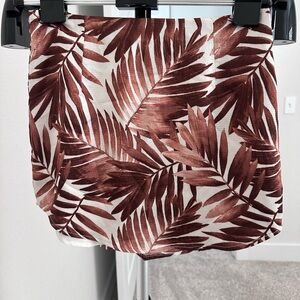 Forever 21 Tropical Leaf Skirt in Brown and White